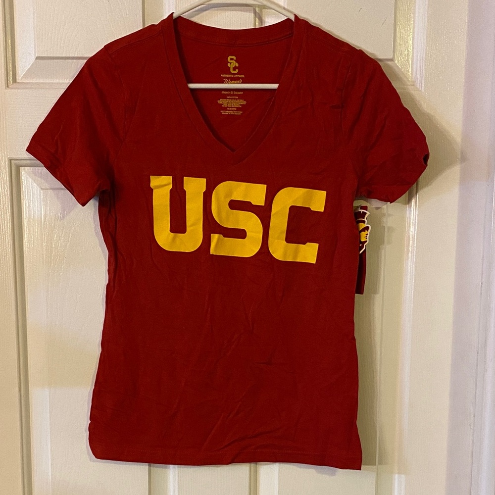 USC Women's Red V-Neck Tee
